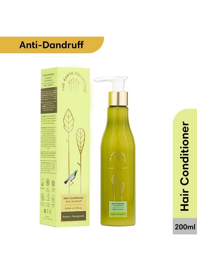 THE EARTH COLLECTIVE - Anti Dandruff Hair Conditioner | Fenugreek Promotes Hair Growth | Reduce Dandruff & Keep Nourishing Hair | Paraben Free | No Harmful Chemical | Pack Of 200Ml - Image 1