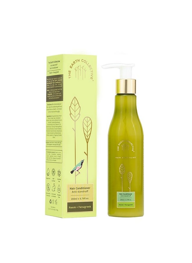THE EARTH COLLECTIVE - Anti Dandruff Hair Conditioner | Fenugreek Promotes Hair Growth | Reduce Dandruff & Keep Nourishing Hair | Paraben Free | No Harmful Chemical | Pack Of 200Ml - Image 1