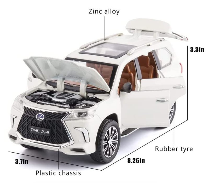 FEXXA Exclusive Alloy Metal Pull Back Die-cast Car Scale Model with Sound Light Mini Auto Toy for Kids Metal Model Toy Car with Sound and Light?New Version? (Lexus LS 570- Multicolor) - Image 4