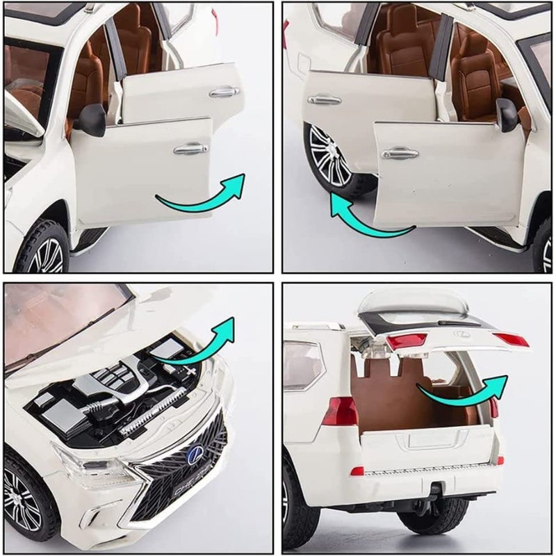 FEXXA Exclusive Alloy Metal Pull Back Die-cast Car Scale Model with Sound Light Mini Auto Toy for Kids Metal Model Toy Car with Sound and Light?New Version? (Lexus LS 570- Multicolor) - Image 3