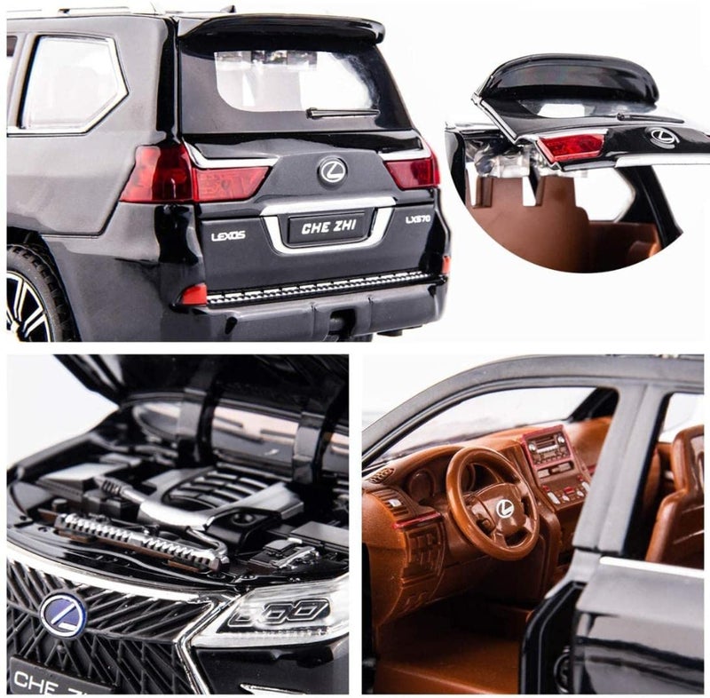 FEXXA Exclusive Alloy Metal Pull Back Die-cast Car Scale Model with Sound Light Mini Auto Toy for Kids Metal Model Toy Car with Sound and Light?New Version? (Lexus LS 570- Multicolor) - Image 2