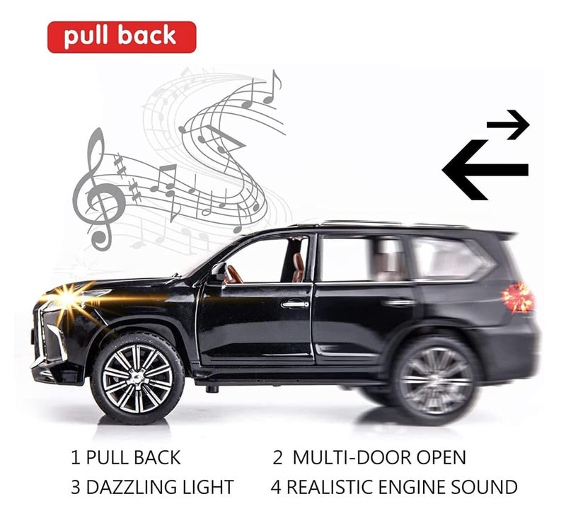 FEXXA Exclusive Alloy Metal Pull Back Die-cast Car Scale Model with Sound Light Mini Auto Toy for Kids Metal Model Toy Car with Sound and Light?New Version? (Lexus LS 570- Multicolor) - Image 5