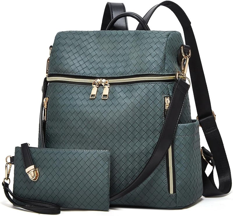 Makes Backpack Purse for Women PU Leather Travel Satchel Handbag Convertible Design Bag with Purse 2 Piece - Image 1