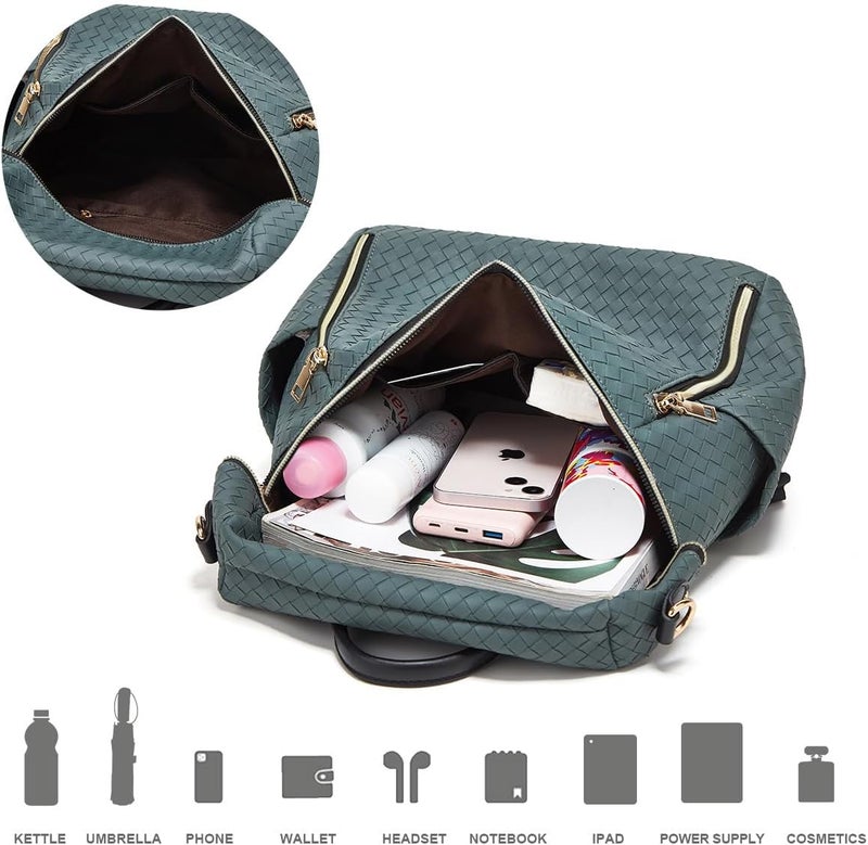 Makes Backpack Purse for Women PU Leather Travel Satchel Handbag Convertible Design Bag with Purse 2 Piece - Image 4