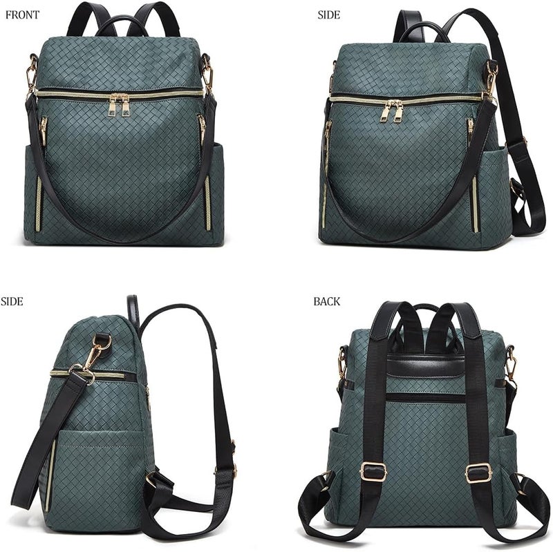 Makes Backpack Purse for Women PU Leather Travel Satchel Handbag Convertible Design Bag with Purse 2 Piece - Image 3