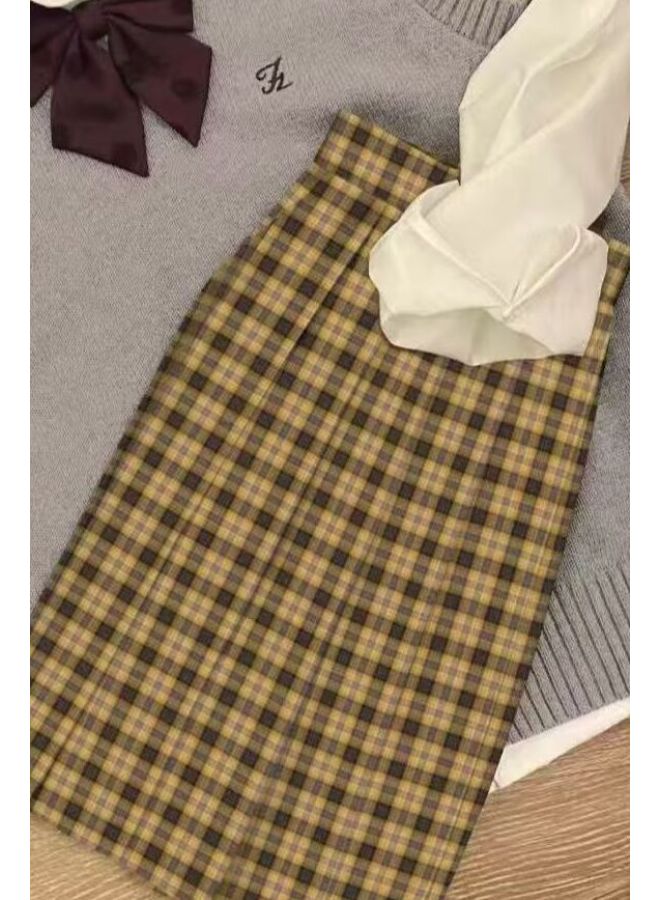 Meow Taimei [Sunflower] JK Genuine Pair Skirt Uniform School Supply Sense High Waist Pleated Skirt Japanese JK Uniform