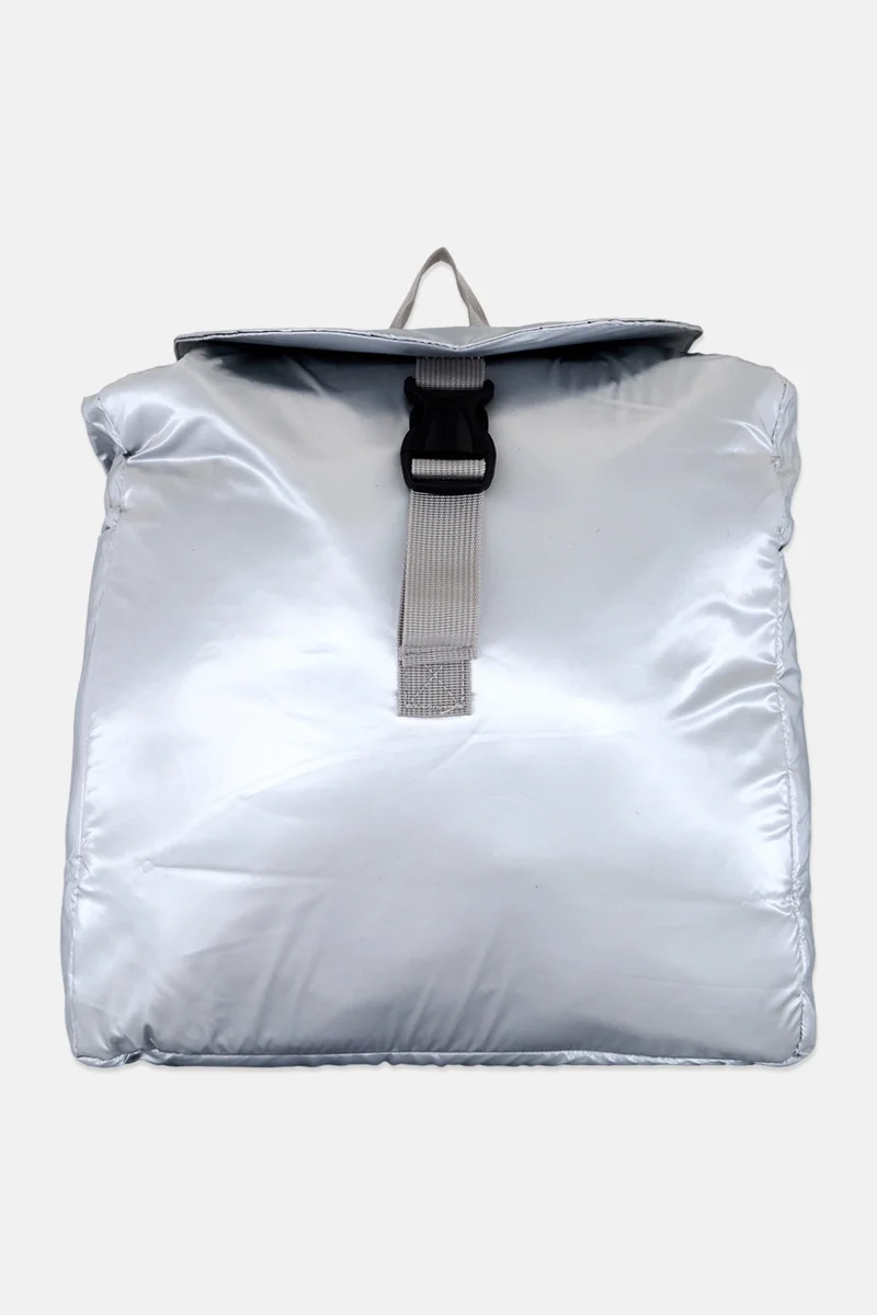 Muy Mucho Women Plain Backpack 40 H x 36 L x 12 W cm, Sliver