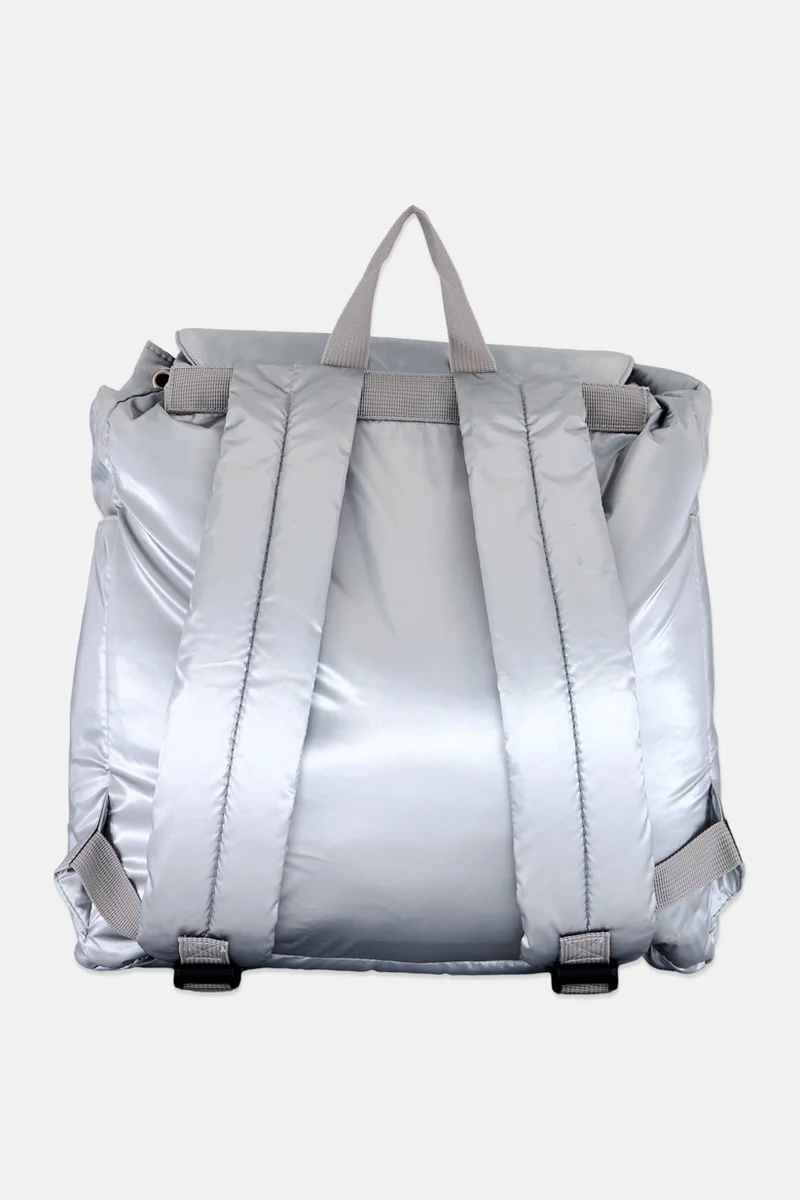 Muy Mucho Women Plain Backpack 40 H x 36 L x 12 W cm, Sliver