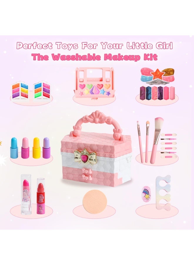 Real Washable Kids Makeup Sets for Girls 5-8, Non-Toxic Makeup Sets for Girls Ages 8-12 10-12 - Play Make Up Kits for Kids Ages 6-12- Ideal Toddler Makeup Kit for 3-12 Years Old - Image 2
