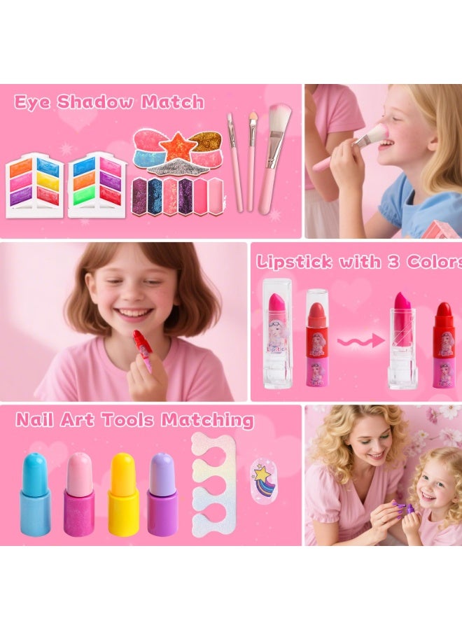 Real Washable Kids Makeup Sets for Girls 5-8, Non-Toxic Makeup Sets for Girls Ages 8-12 10-12 - Play Make Up Kits for Kids Ages 6-12- Ideal Toddler Makeup Kit for 3-12 Years Old - Image 4