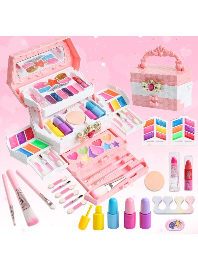 Real Washable Kids Makeup Sets for Girls 5-8, Non-Toxic Makeup Sets for Girls Ages 8-12 10-12 - Play Make Up Kits for Kids Ages 6-12- Ideal Toddler Makeup Kit for 3-12 Years Old - Image 1