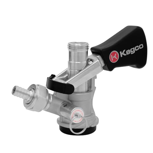 Kegco KC KTS97DW D System Keg Tap with Black Lever Click Handle Stainless Steel