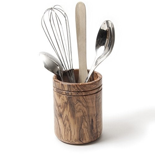 Berard Olive Wood Handcrafted Utensil Canister - Image 3