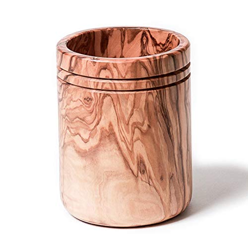 Berard Olive Wood Handcrafted Utensil Canister - Image 1
