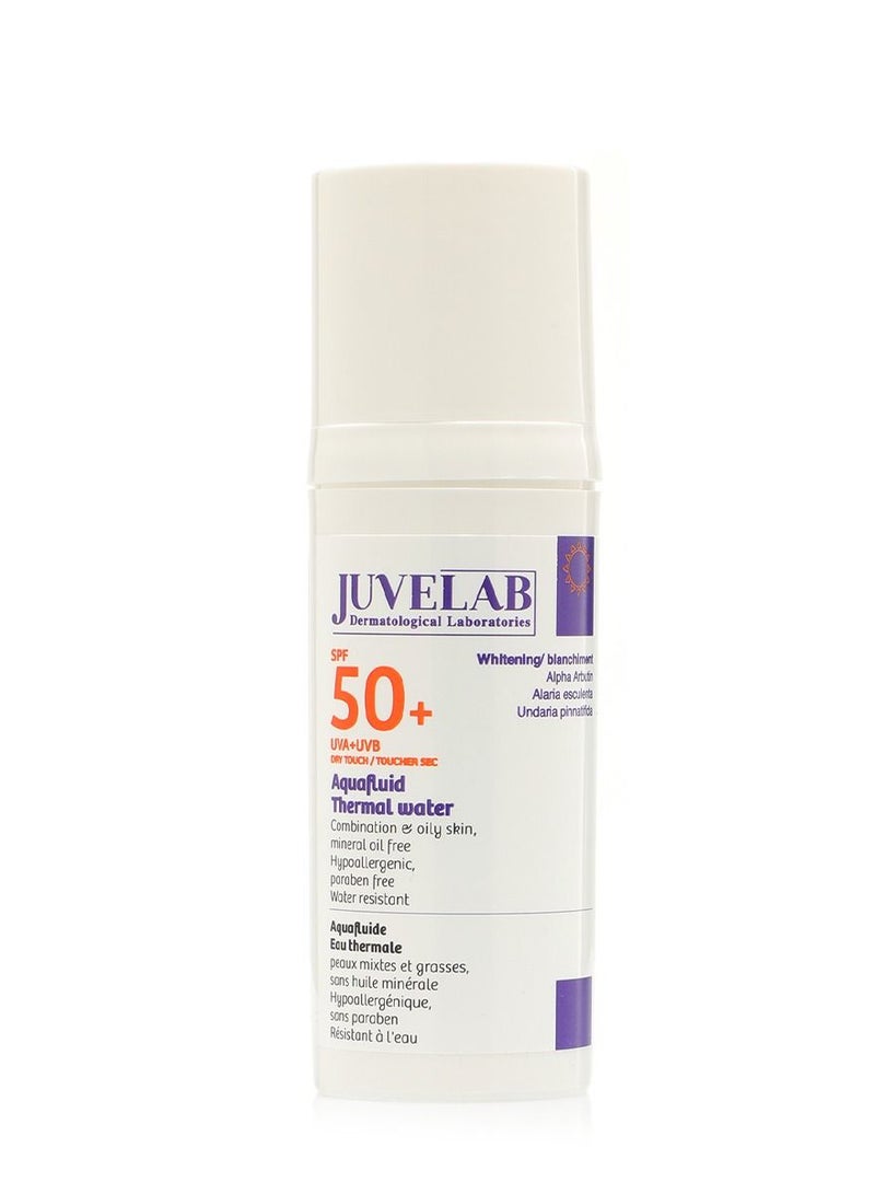 JUVELAB Whitening Aqua fluid Thermal Water SPF 50+ Sunscreen 40ml - Image 2