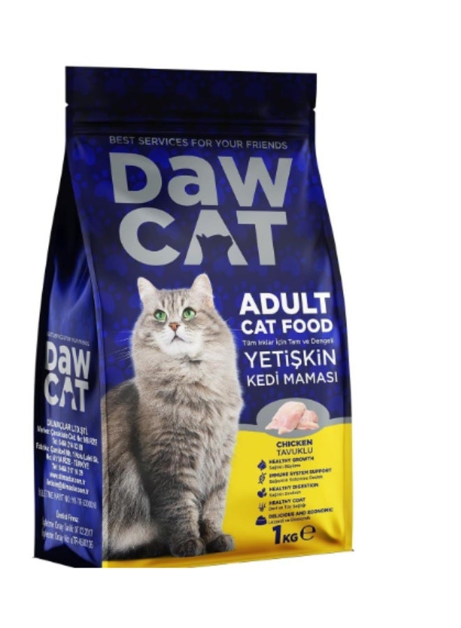 Dawcat Chicken Flavor Adult Dry Cat Food - 1kg - Image 1