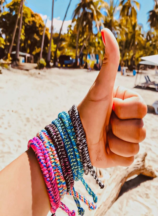 FROG SAC 6 Paracord Bracelets for Girls, Woven Parachute Cord Braided String Bracelet Pack, Adjustable Friendship Jewelry, Teen Girl Scout Camp Party Favors, Easter Basket Fillers Stocking Stuffers - Image 3
