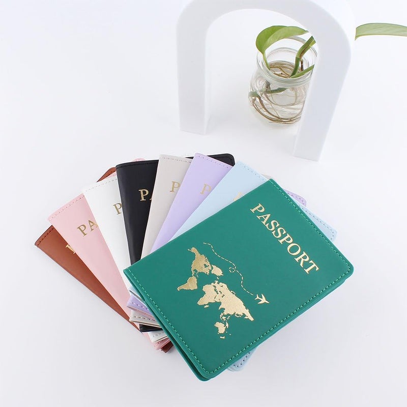 MySouqEg Store - (1 piece) New Stylish Passport Cover, Protective Card Holder for Women and Men, Travel Credit Card Holder, ID and Passport Card Holder 10 * 14 cm (green) - Image 1
