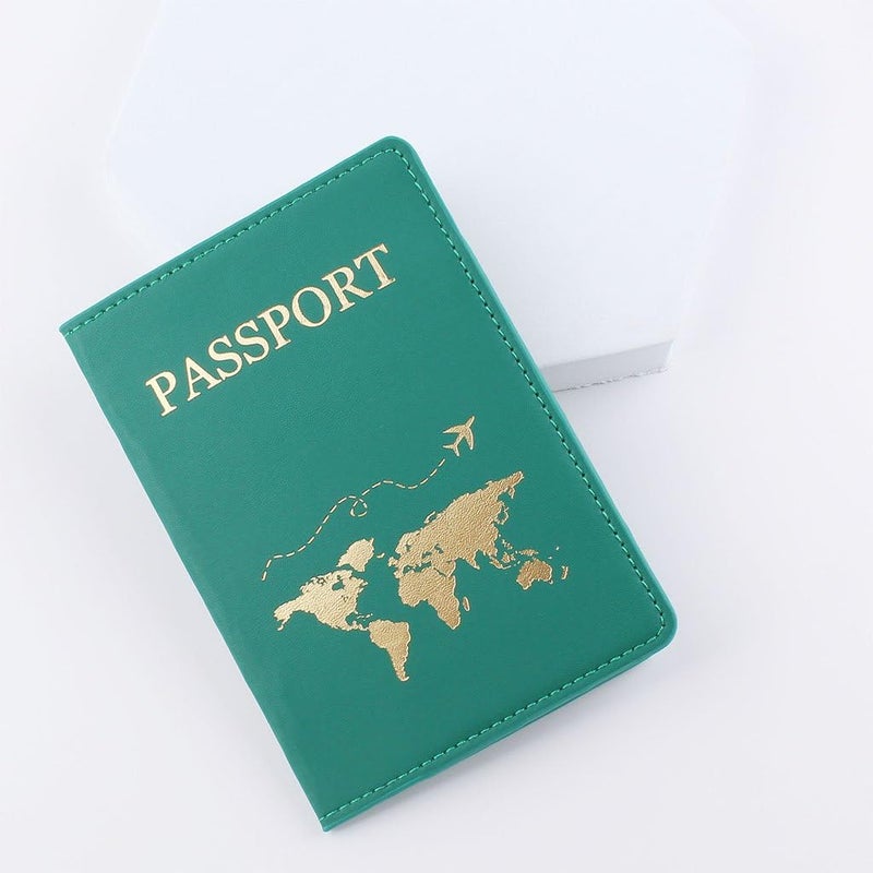 MySouqEg Store - (1 piece) New Stylish Passport Cover, Protective Card Holder for Women and Men, Travel Credit Card Holder, ID and Passport Card Holder 10 * 14 cm (green) - Image 2