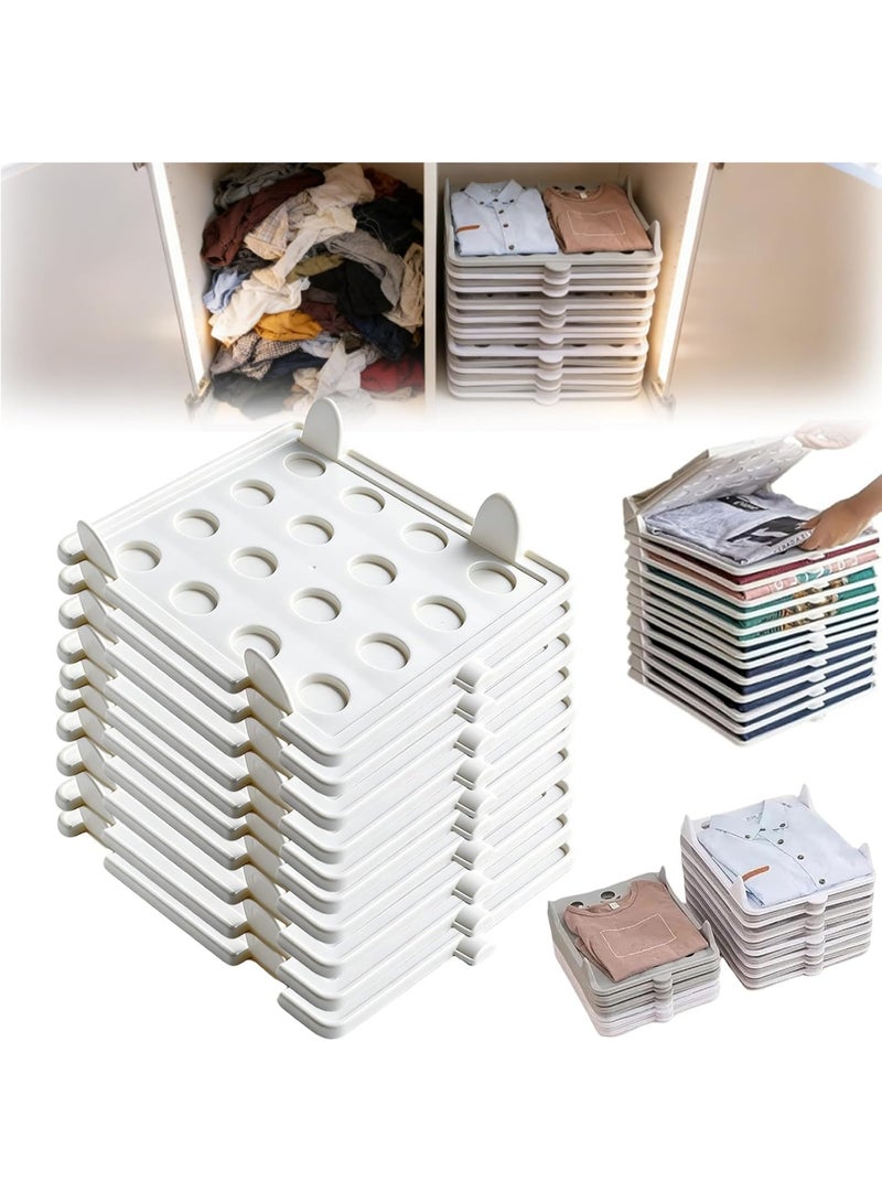 Arabest New Stackable Closet Organizer, Stackable Closet Clothing Organizer System, Non-Slip Space-Saving Folding Board System for T-Shirts, Pants & Sweaters (10PCS) - Image 1