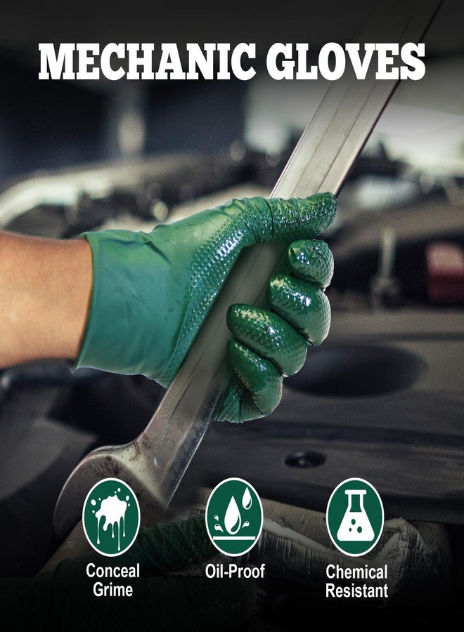 TitanFlex Green Nitrile Gloves 6 Mil Heavy Duty, Large, Raised Diamond Texture Industrial Gloves for Mechanic Gardening Yard Work (Box of 100) - Image 5