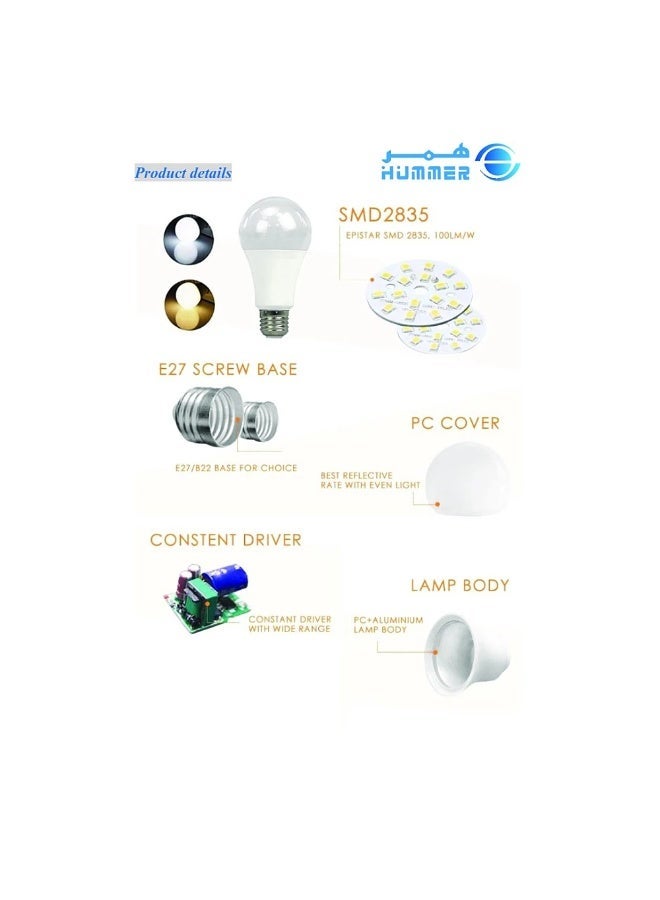 هامر لمبة كروي لون الانارة أزرق 9 واط E27 - Image 5