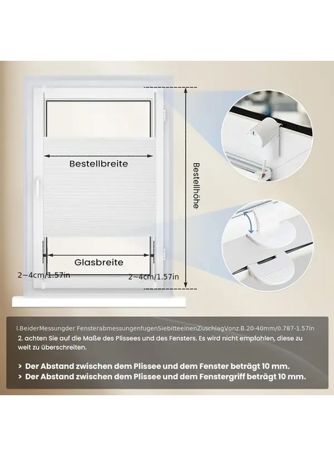 No Drill Blackout Window Blinds Thermal Insulated Room Darkening Shades with Cord System Width 1.64 Feet High 3.33 Feet White Light Blocking Privacy Energy Efficient Window Treatments for Bedroom Living Room Easy Installation Elegant Home Decor Durable Fabric Construction - Image 2