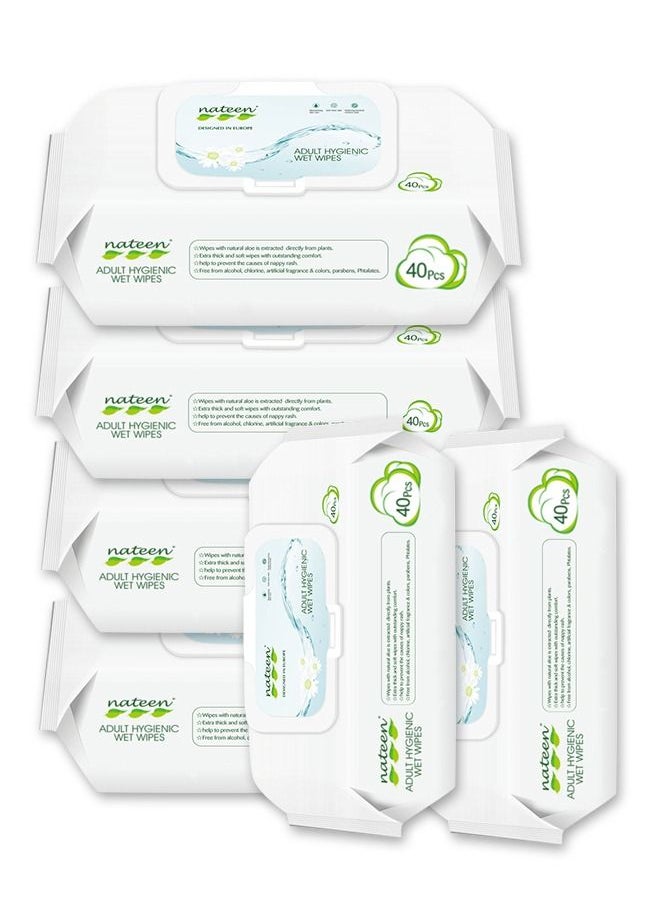 nateen Nateen Multi Purpose Wipes,Pure Water Universal Wipes,40s x 6 Packs (240 Wipes),Big Size Wet Wipes for All Purpose Cleaning,Aleo vera & Jasmine Lotion for Sensitive Skin.  - Image 1