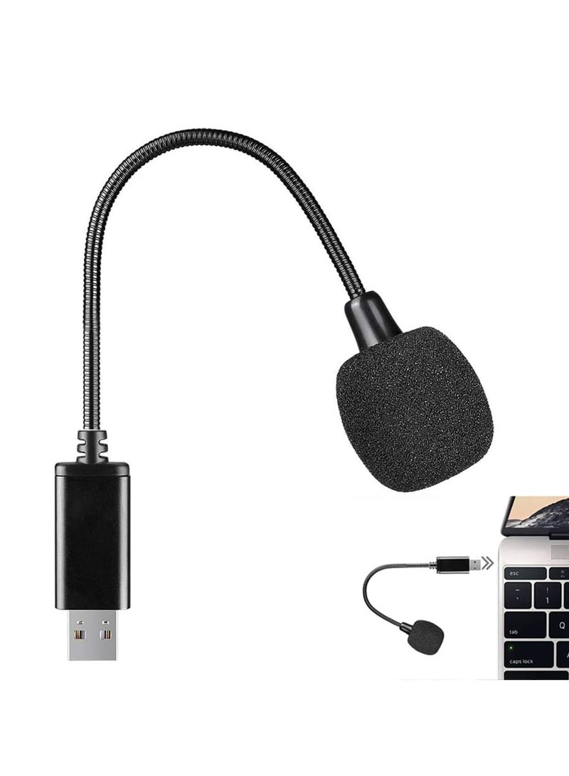 erorex Mini USB Microphone for Laptop and Desktop Computer, with Gooseneck & Universal USB Sound Card, Compatible with PC and Mac, Plug & Play, Ideal Condenser Mic for Remote Work, Online Class - Image 1