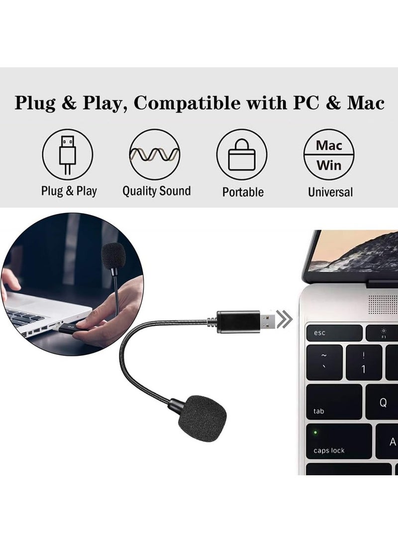 erorex Mini USB Microphone for Laptop and Desktop Computer, with Gooseneck & Universal USB Sound Card, Compatible with PC and Mac, Plug & Play, Ideal Condenser Mic for Remote Work, Online Class - Image 4