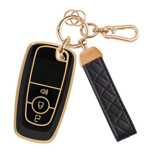 Rislobx 3 Buttons TPU Key Fob Cover for Ford Key Fob Case for 2018 2019 2020 2021 2022 2023 2024 Ford Explorer F150 Fusion Mustang Escape Edge Bronco Ranger Expedition Black - Image 1