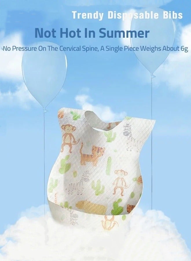 MIXDE 40pcs Baby Disposable Travel Bibs for Girls and Boys with Individual Package - Soft, Leak Proof & Convenient