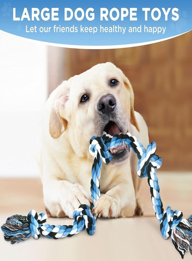 PETZLUV Dog Rope Chew Toy Set 5 Knot Heavy Duty Dog Toy for Aggressive Chewer Dogs Interactive Pet Toy with Handle for Medium Breeds - Pack of 2 (Color May Vary) - Image 4