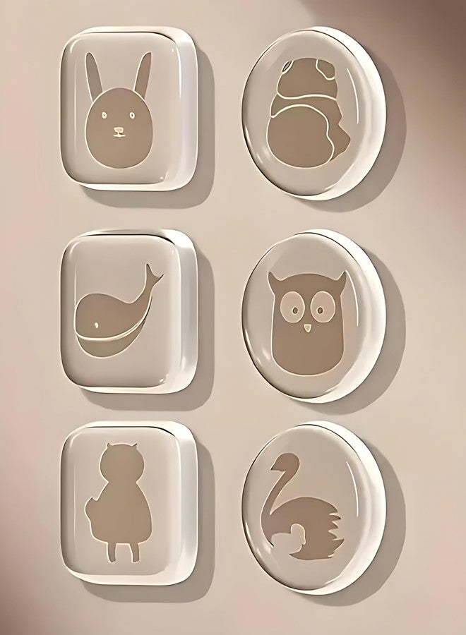 YOMITH Silicone Door Stopper Knob Pads, Transparent with Polished Finish, Soft Silent Cushion Wall Protectors Shield for Preventing Damage to Cabinet, Wall, Assorted Patterns Random (Pack of 6) - Image 1