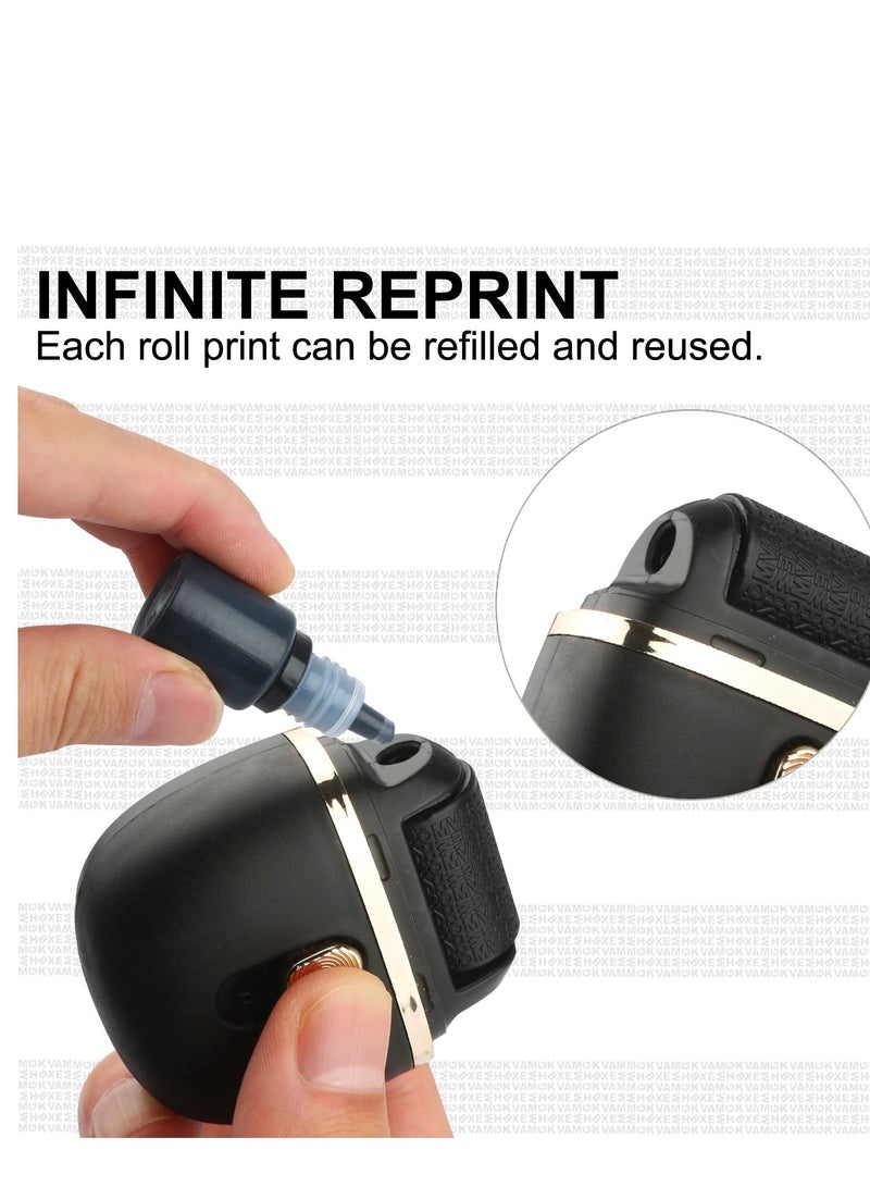 KASTWAVE طوابع دوارة لحماية الهوية، عبوة واحدة - ختم حماية واسع من سرقة الهوية، ختم لفة الخصوصية، بكرة حماية من سرقة الهوية لحجب الهوية - سرية الخصوصية ومانع العناوين (أسود) - Image 3