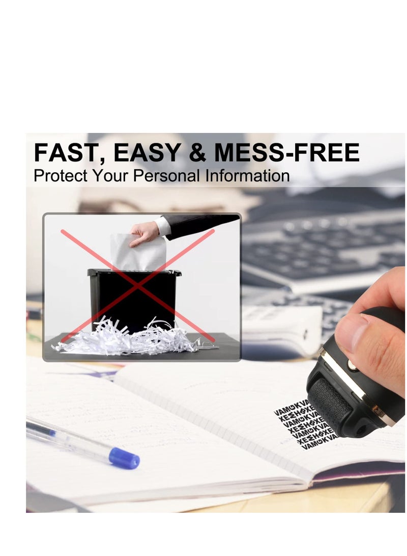 KASTWAVE طوابع دوارة لحماية الهوية، عبوة واحدة - ختم حماية واسع من سرقة الهوية، ختم لفة الخصوصية، بكرة حماية من سرقة الهوية لحجب الهوية - سرية الخصوصية ومانع العناوين (أسود) - Image 5