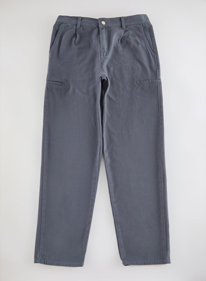 trendyol Anthracite Pleated Cargo Pocket Woven Gabardine Trousers TMNAW25PL00006 - Image 5