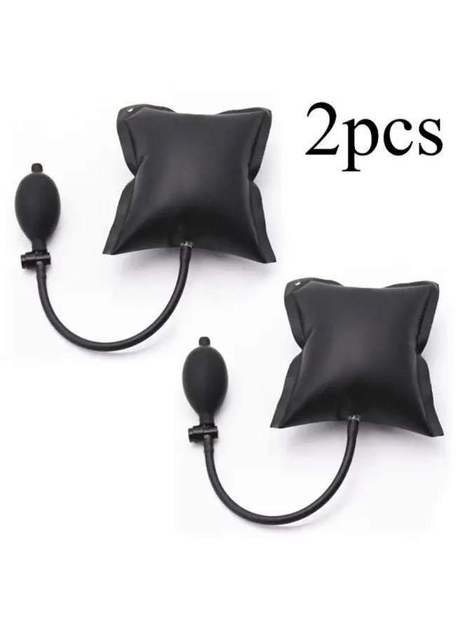 2 Piece Set Black Heavy Duty Air Wedge Pump 440LB Load Car Leveling Tool - Image 1