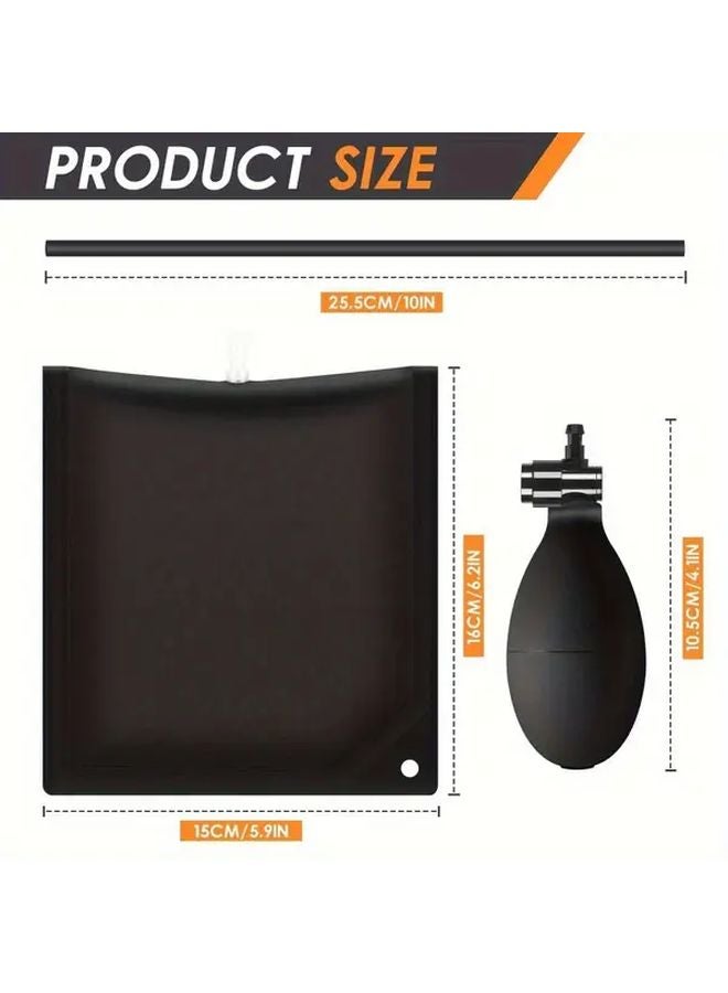 2 Piece Set Black Heavy Duty Air Wedge Pump 440LB Load Car Leveling Tool - Image 5