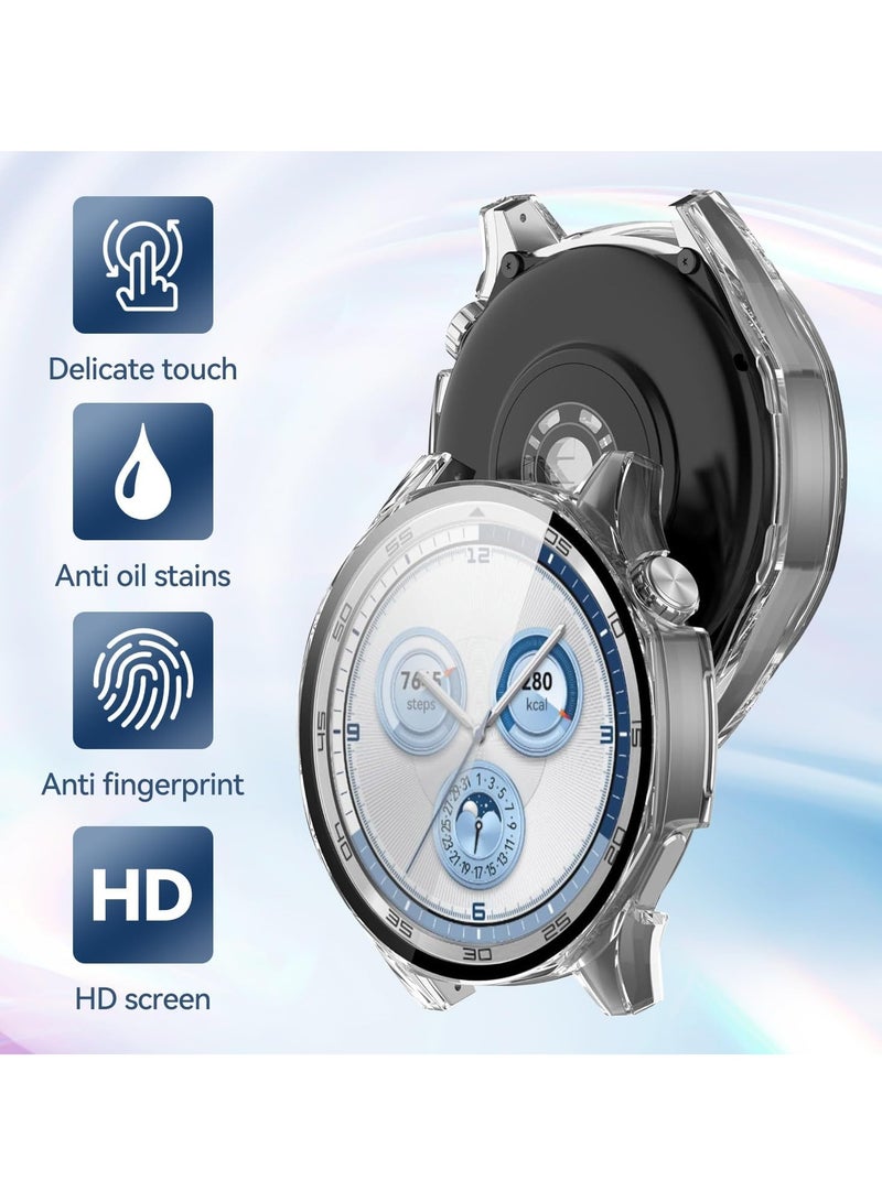 Full Coverage Case for Huawei Watch GT5(46MM),All-around Anti Scratch Shockproof Protective Hard PC Tempered Glass Compatible with Huawei Watch GT5 46 MM,Clear - Image 4