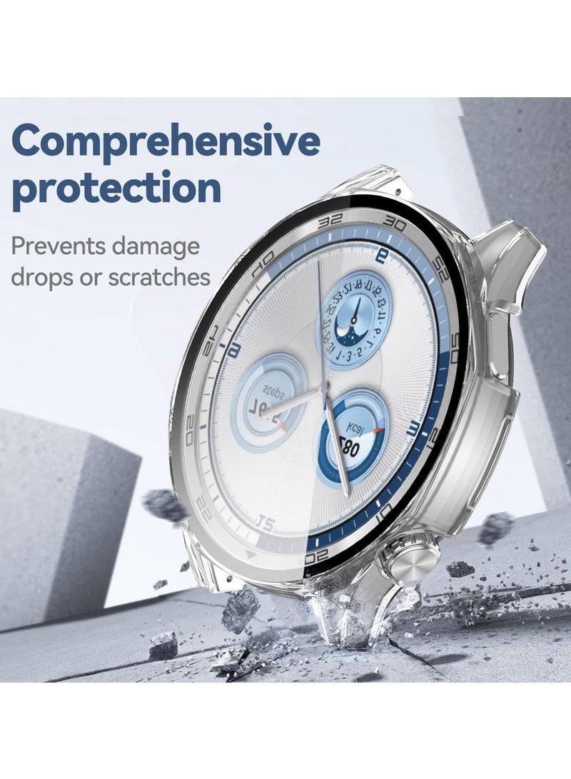 Full Coverage Case for Huawei Watch GT5(46MM),All-around Anti Scratch Shockproof Protective Hard PC Tempered Glass Compatible with Huawei Watch GT5 46 MM,Clear - Image 5