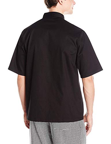 Chef Code Men's Short Sleeve Unisex Classic Chef Coat, Black, Medium - Image 2