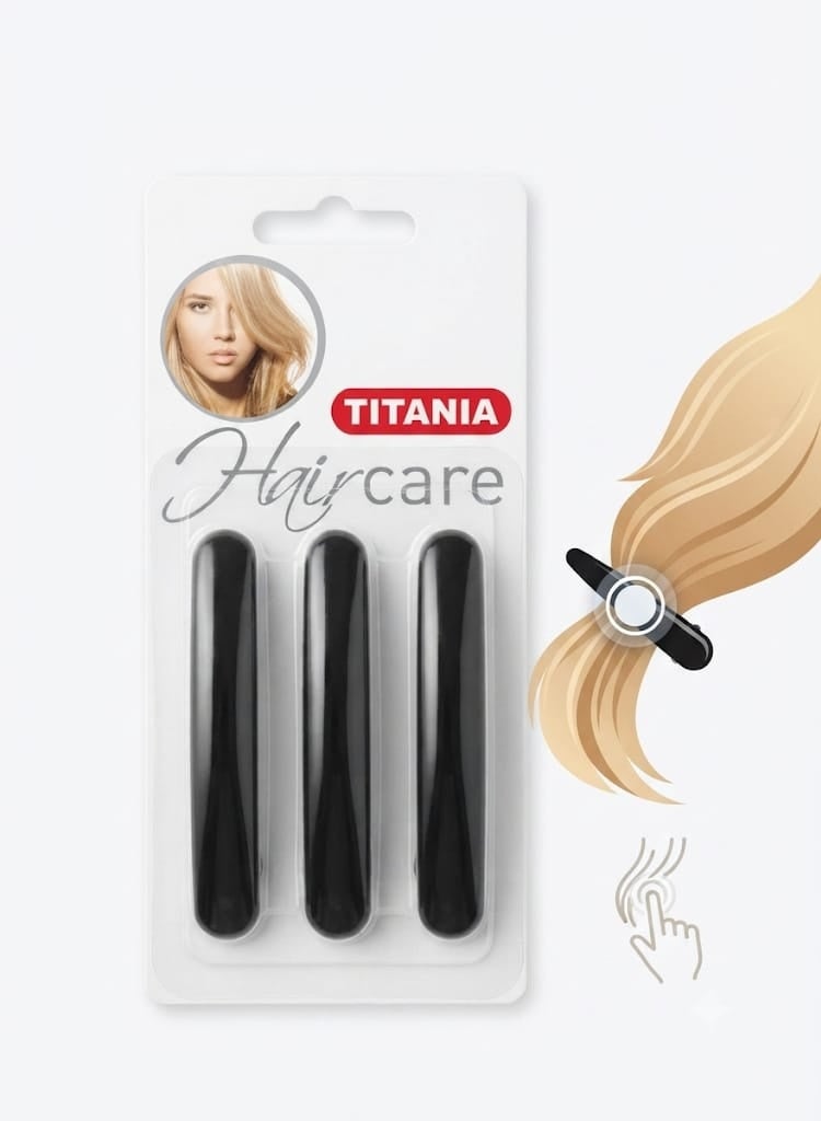 TITANIA Black French hair clip (3 pieces) - Image 4