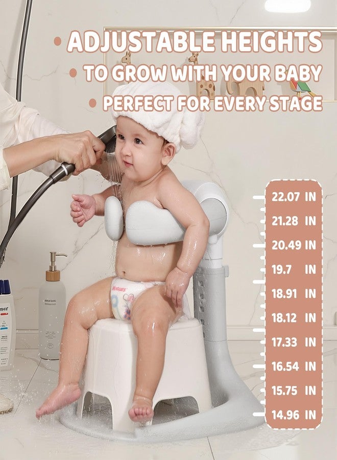 Wanchouse Baby Bath Stand, Foldable Standing Bathtub for Baby, Shower Stand and Bath Support for Infants and Toddlers (6-36 Months), Non-Slip Adjustable Baby Standing Support, Grey - Image 5