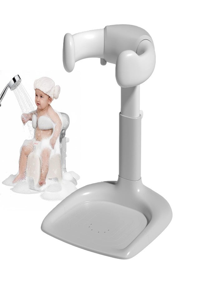 Wanchouse Baby Bath Stand, Foldable Standing Bathtub for Baby, Shower Stand and Bath Support for Infants and Toddlers (6-36 Months), Non-Slip Adjustable Baby Standing Support, Grey - Image 1