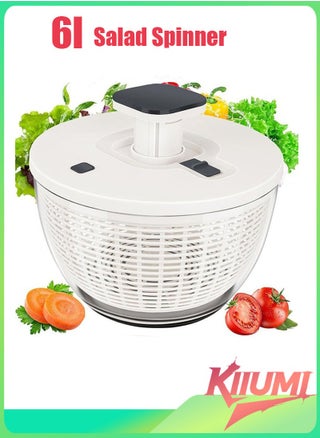 6L Salad Spinner, Lettuce Dryer Easy Press Large Vegetable Dryer Salad Mixer with Retractable Pusher and Brake Button for Greens, Herbs, Berries, Fruits - pzsku/Z7C766E86202DB0262912Z/45/1748417418/97cc2c56-708f-469c-abd5-e75bd26e08a2