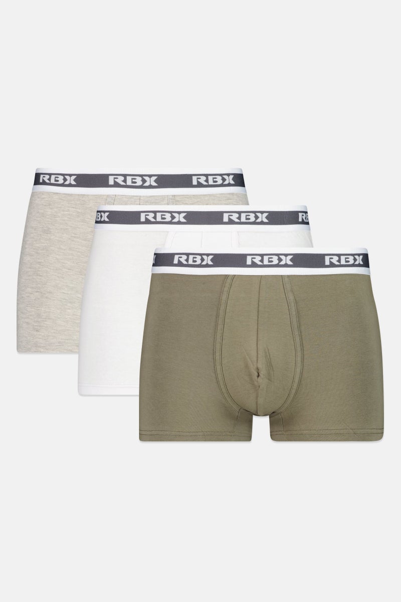 RBX Men 3 Pieces Brand Logo Trunks, Multicolor - Image 1