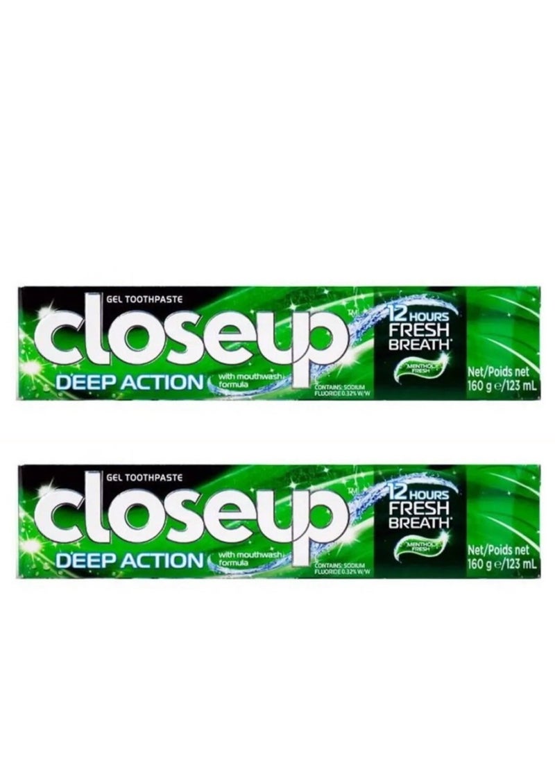 Closeup Pack Of 2 Deep Action Gel Toothpaste Menthol Fresh 123ml  - Image 1
