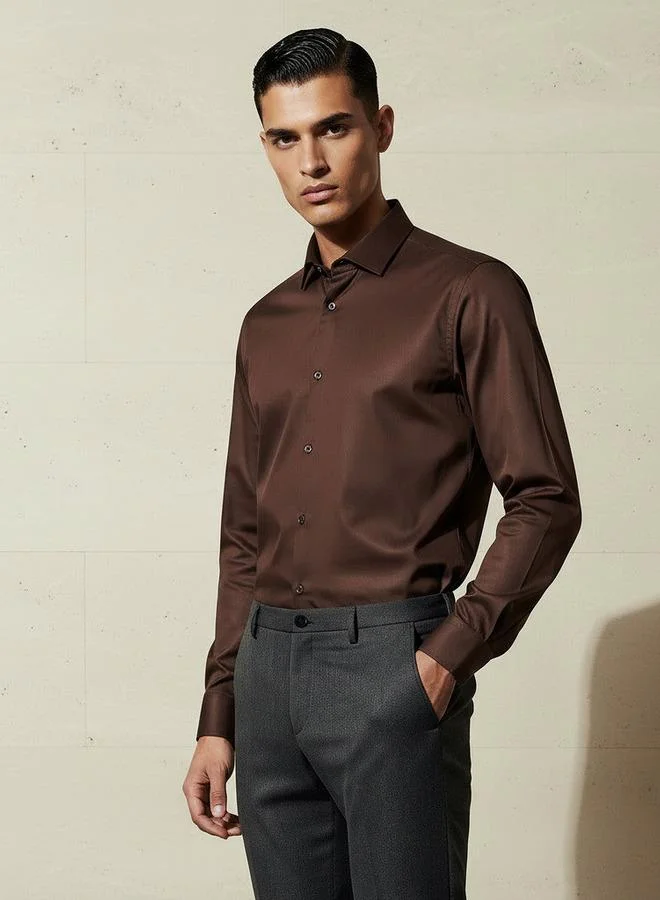 Splash FAV Men Regular Fit Collared Long Sleeve Shirt