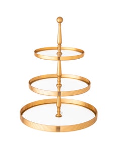 Dania A multi-use sweets holder stand made of 3 layers of glass with a golden frame  - Image 1